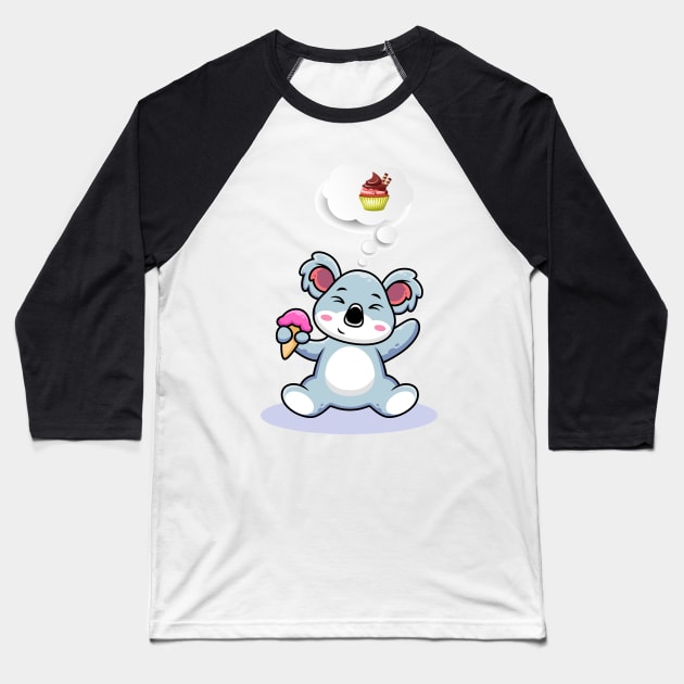 koala cupcake , funny koala Baseball T-Shirt by YOUNESS98